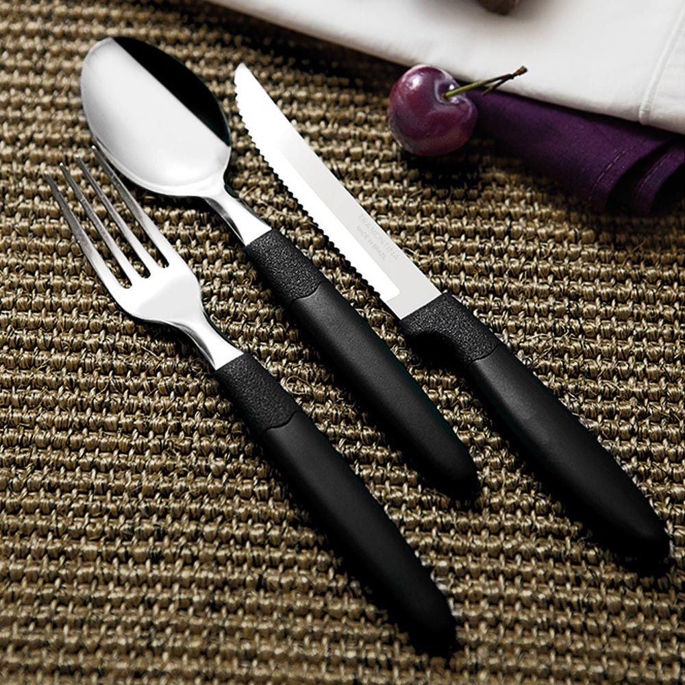 Tenedor de mesa ipanema negro 19,1 cm 3 uds