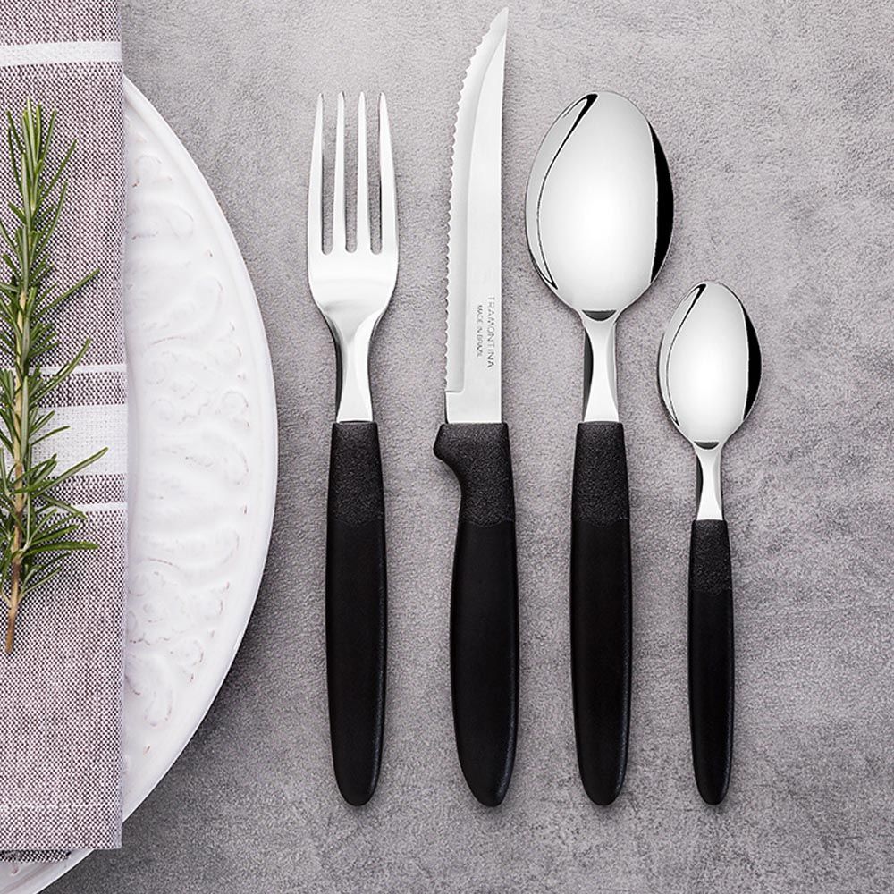 Tenedor de mesa ipanema negro 19,1 cm 3 uds