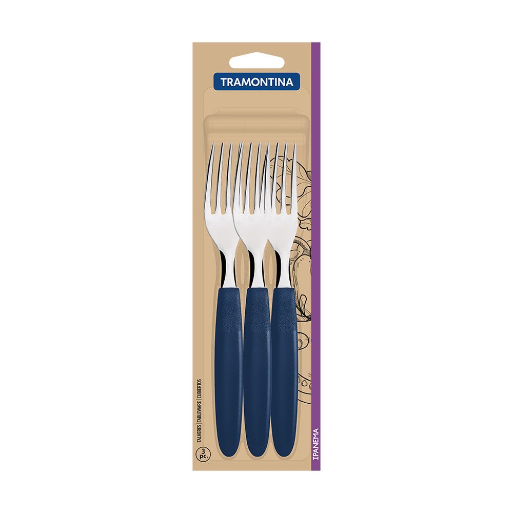Tenedor de mesa ipanema azul 19,1 cm 3 uds