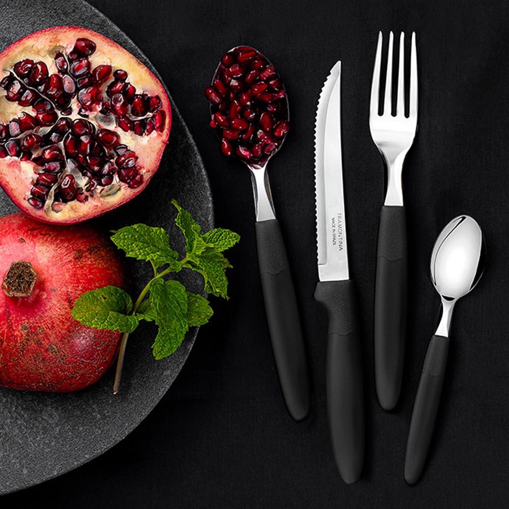 Cuchara de mesa ipanema negro 19 cm 3 uds