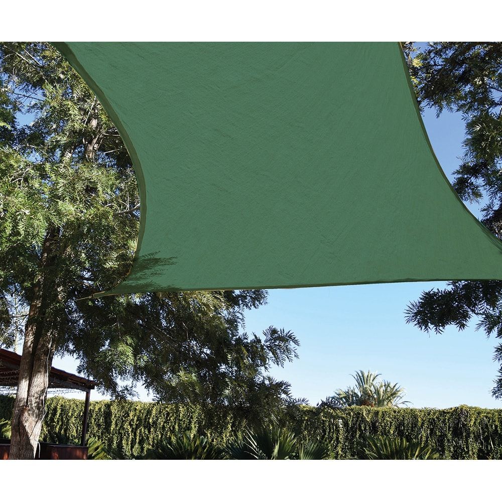 Toldo vela cuadrado verde 3,6 x 3,6 m