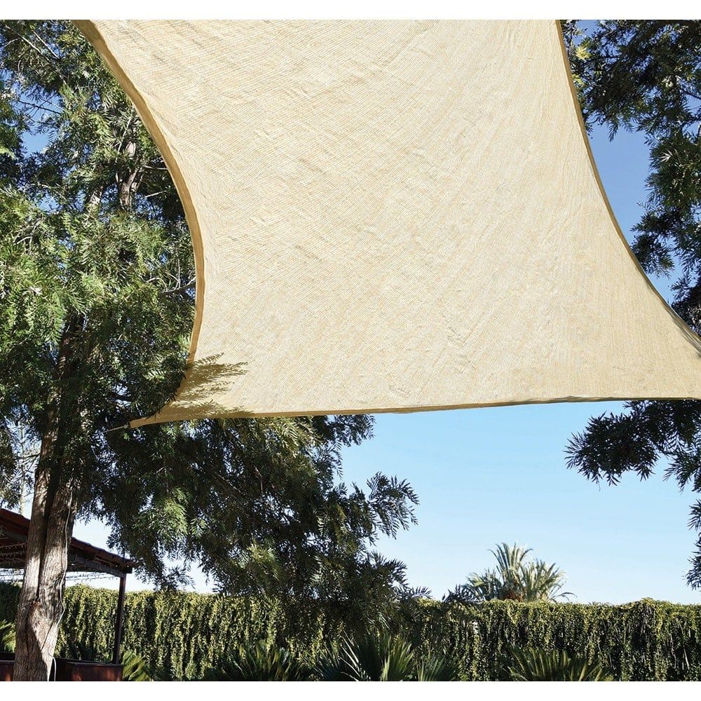 Toldo vela rectangular beige 4 x 6 m