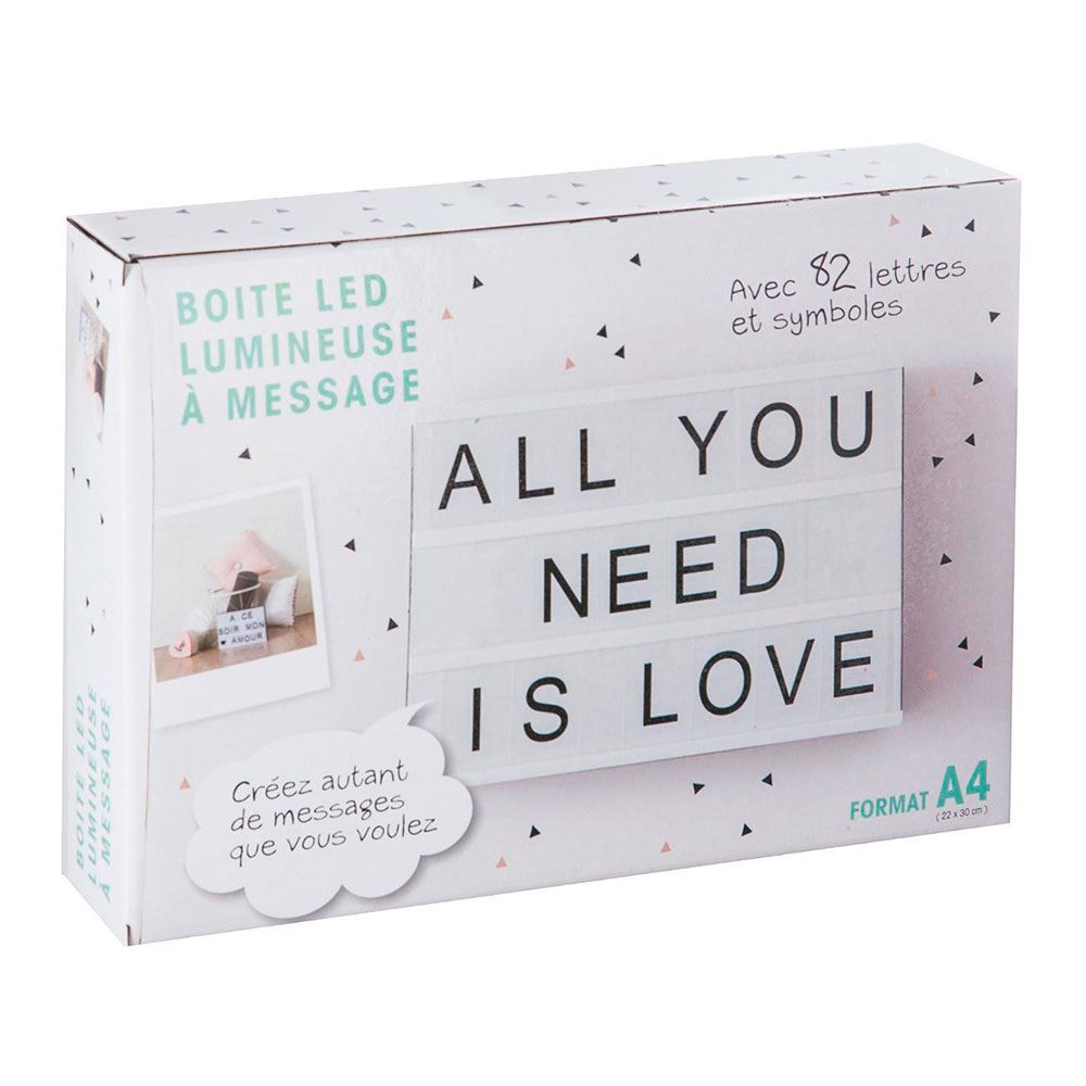 Caja de mensajes luminosos 30 x 22 x5.5 cm a pilas