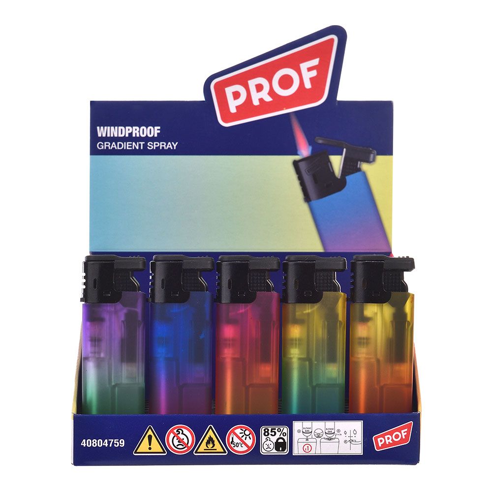 Encendedor electrónico antiviento gradient spray, colores surtidos euro/u