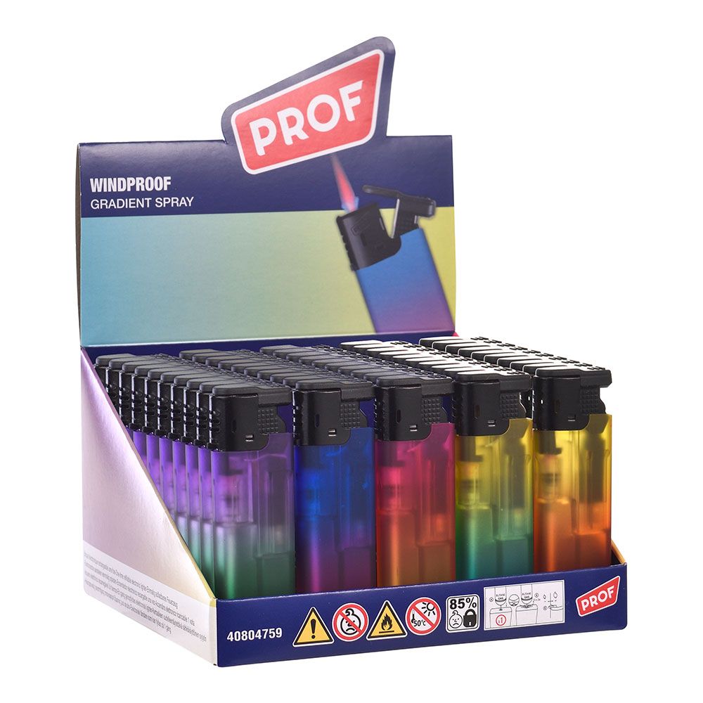 Encendedor electrónico antiviento gradient spray, colores surtidos euro/u
