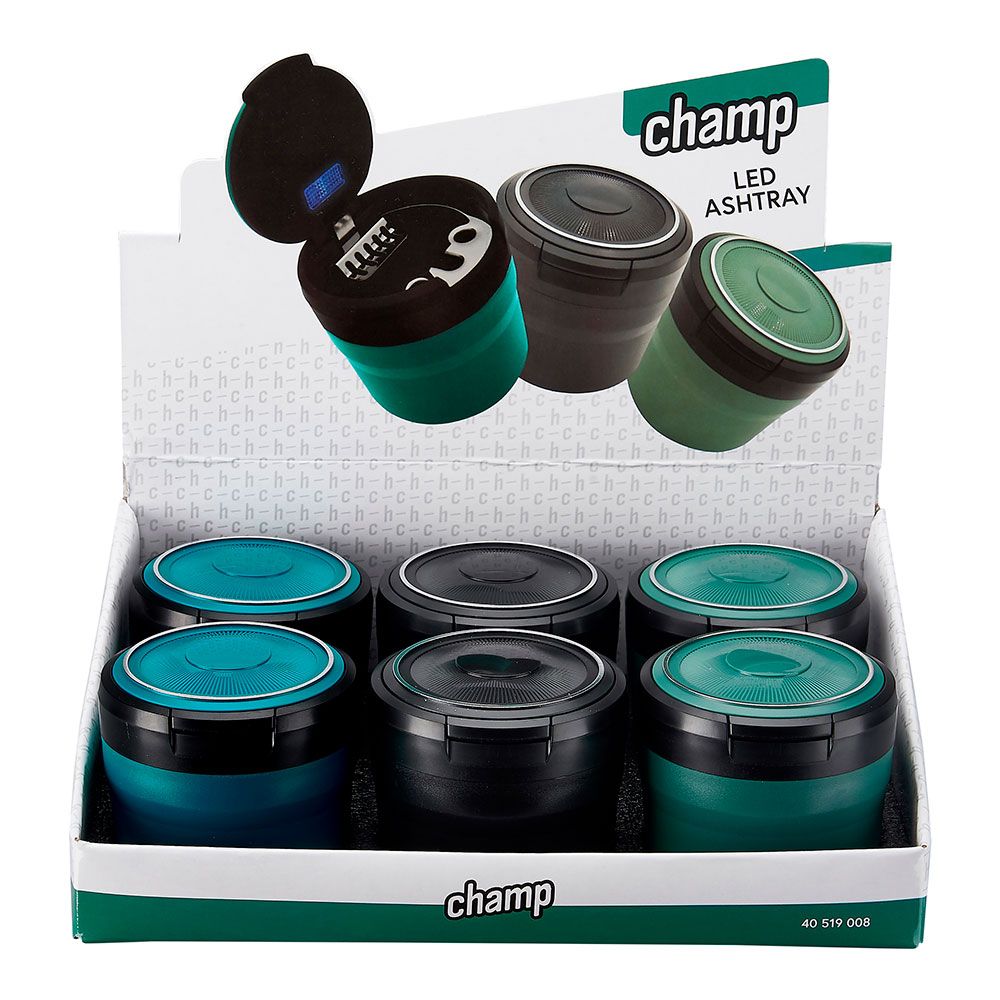 Cenicero redondo con led, colores surtidos, ø8 x 7 cm