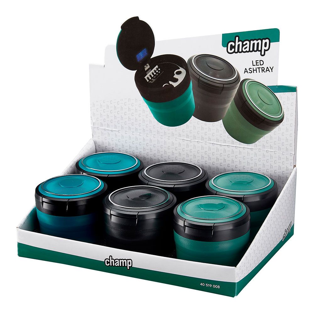 Cenicero redondo con led, colores surtidos, ø8 x 7 cm