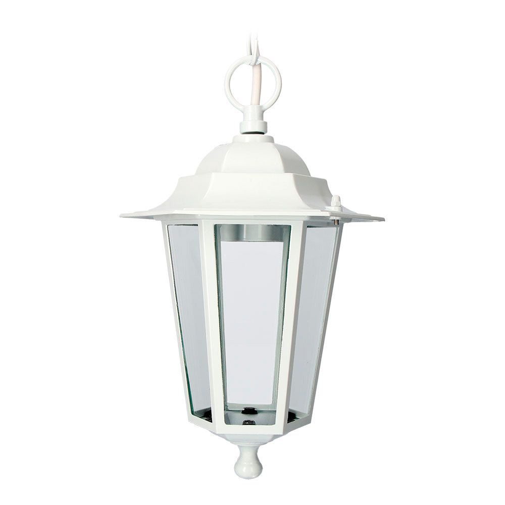 Aplique exterior zurich de aluminio y cristal e27 60 w sin bombilla, color blanco, para techo