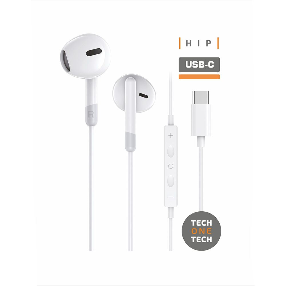 Auriculares hip con usb-c blancos