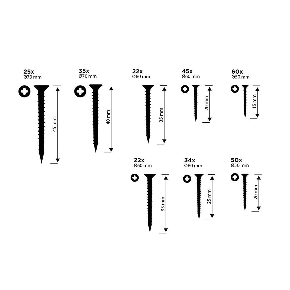 Surtido de tornillos para madera cabeza ph black+decker