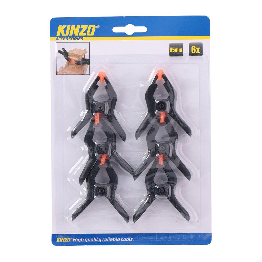 Pinza de resorte, medida 65 mm, pack de 6 uds