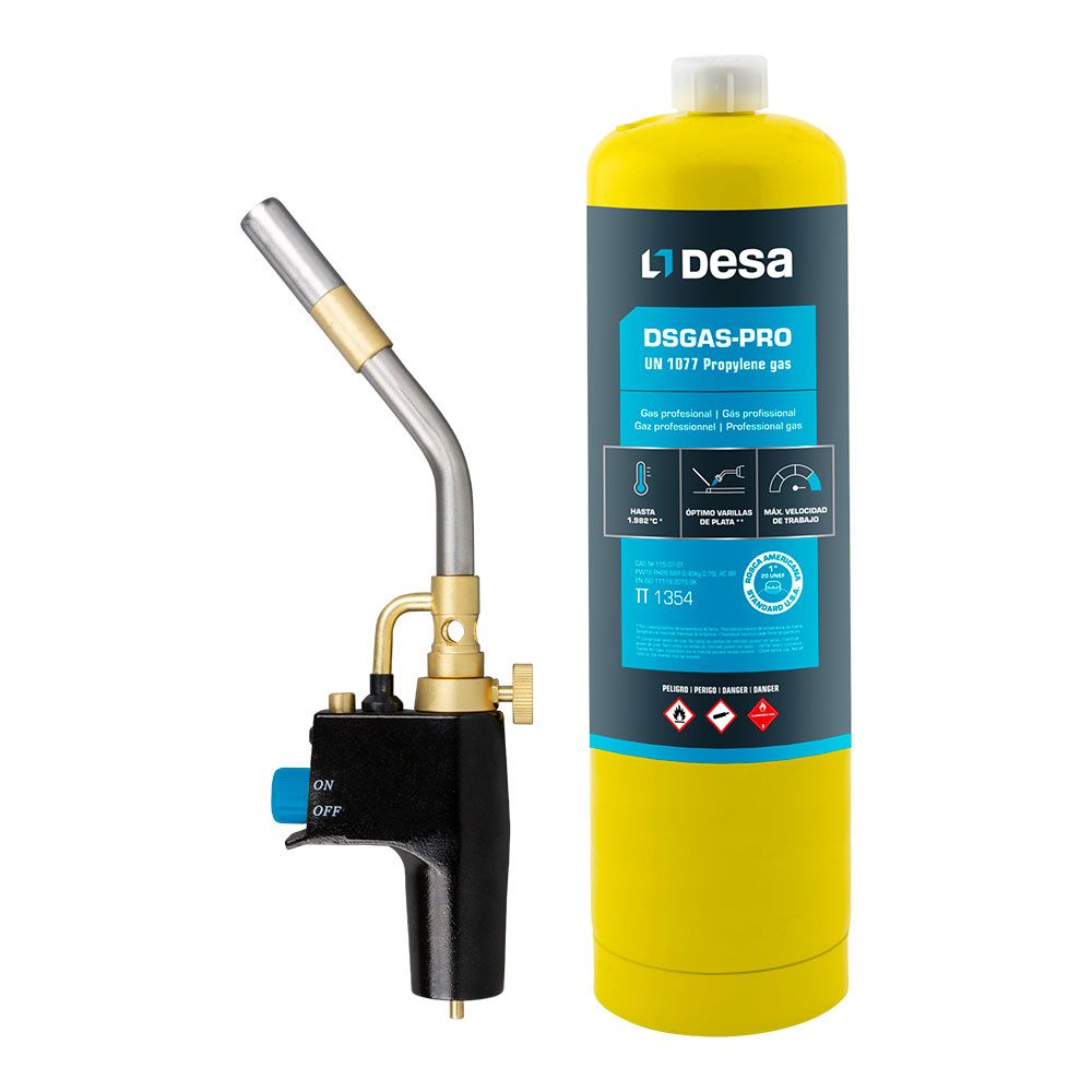 Soplete gas m1 turbo - usa 1 plg + botella de conexión dsgas-pro