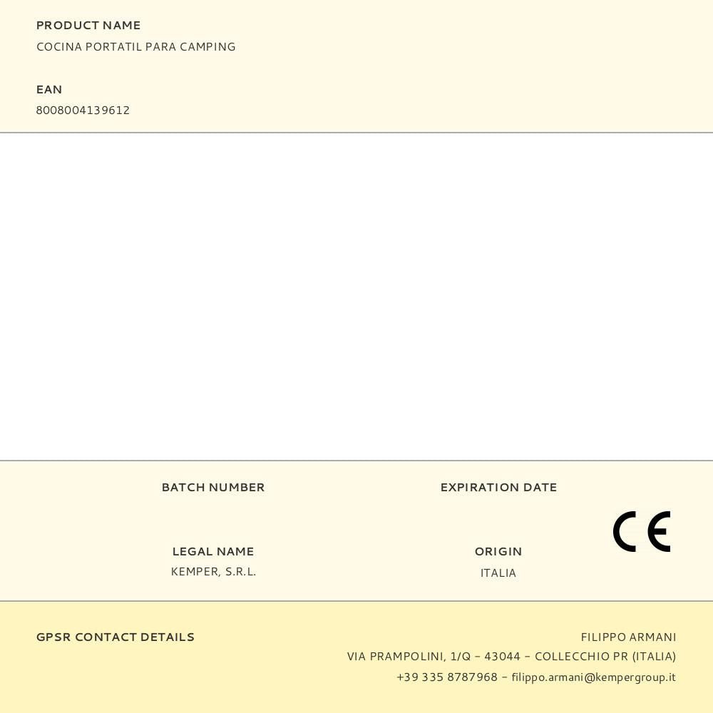 Cocina portatil para camping