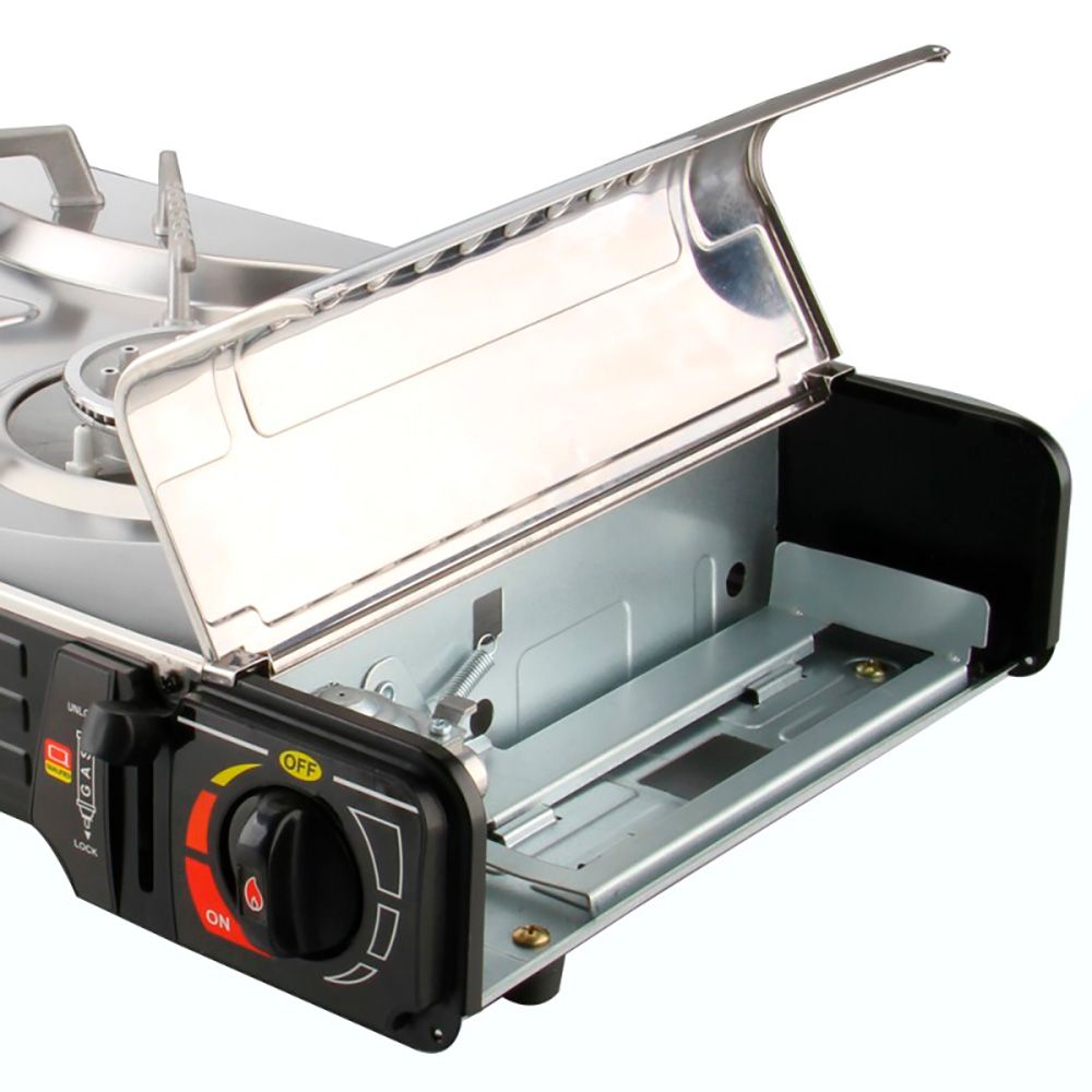 Cocina portátil compacta 2 fuegos butano para camping