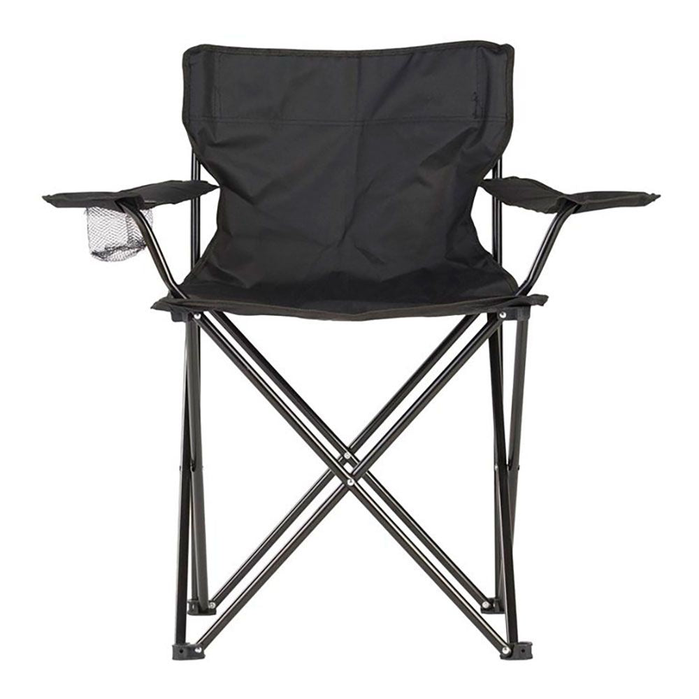 Silla de camping plegable negra, 80 x 83,5 x 51 cm