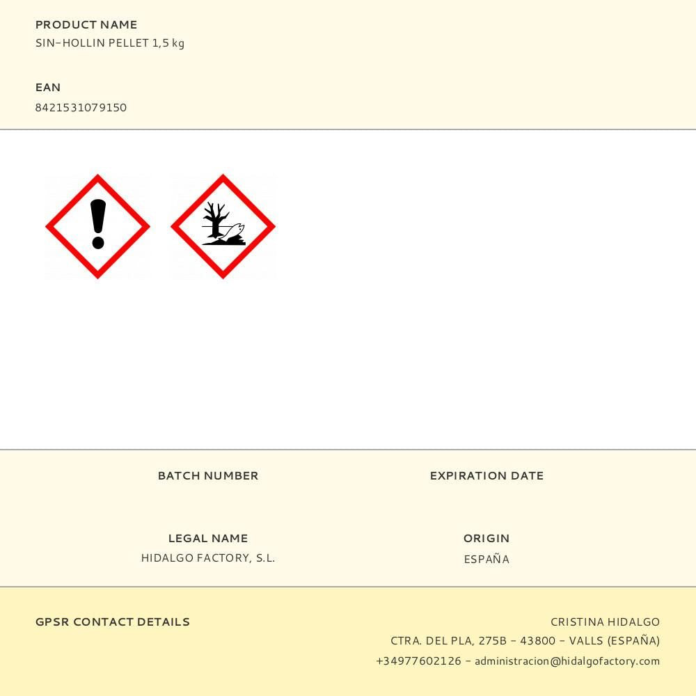 Sin-hollin pellet 1,5 kg
