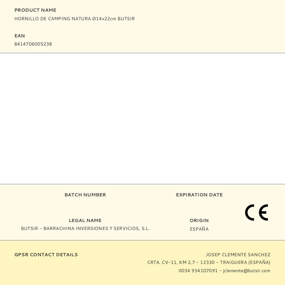 Hornillo de camping natura ø14x22cm butsir