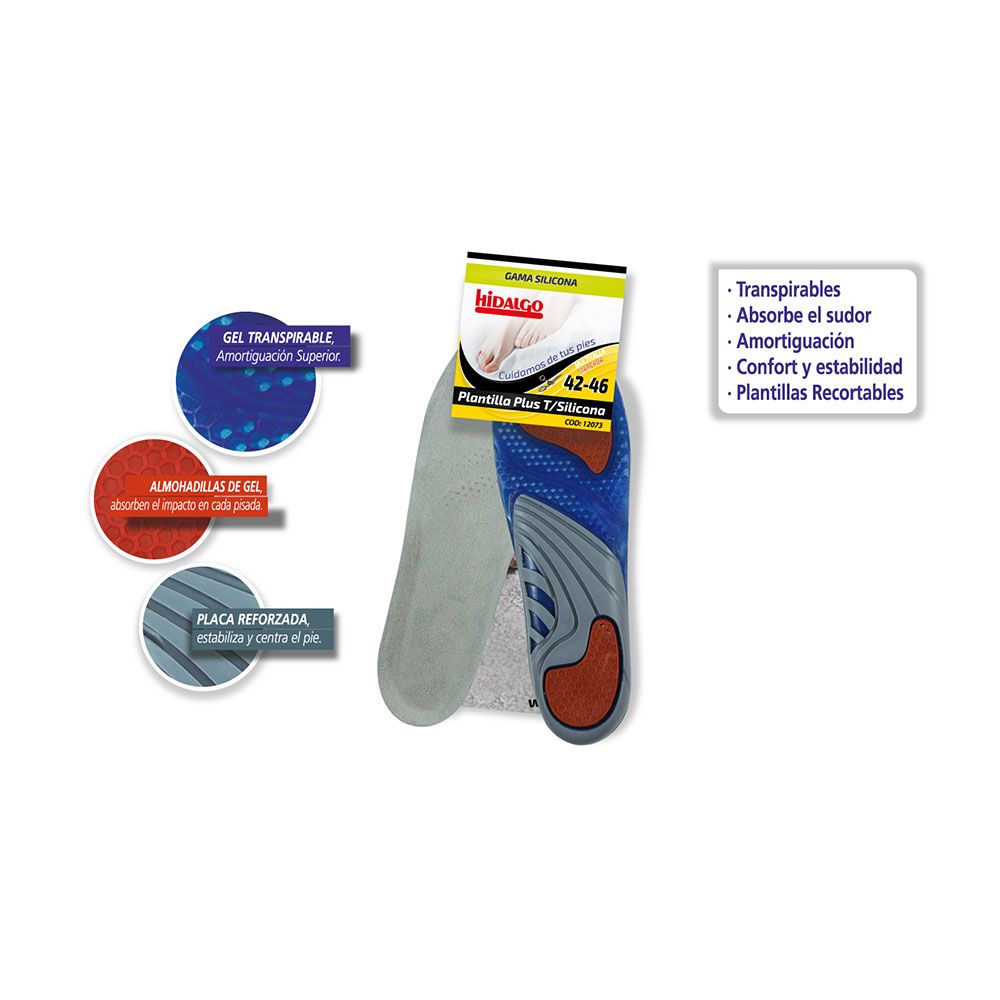 Plantilla para calzado plus silicona t: 42-46