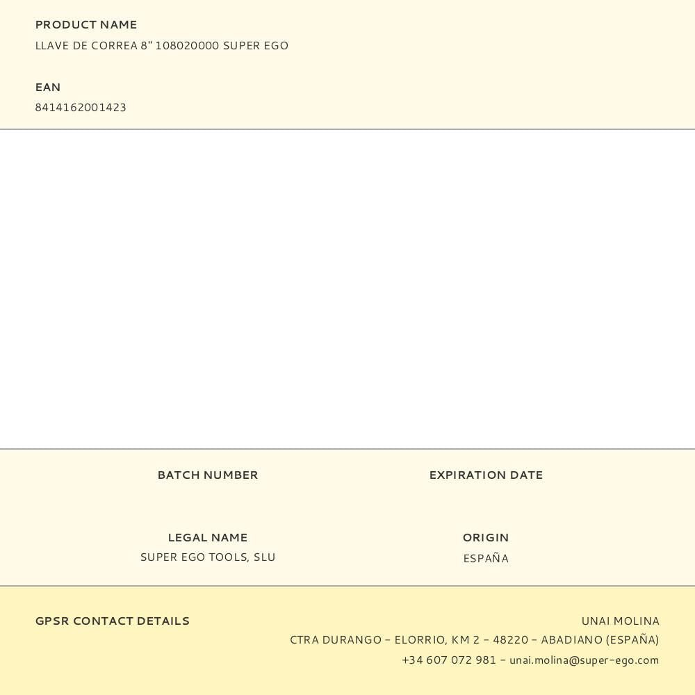 Llave de correa 8 pulg