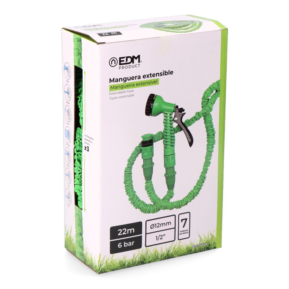 Manguera extensible ø12 mm, ½ pulg, 22 m