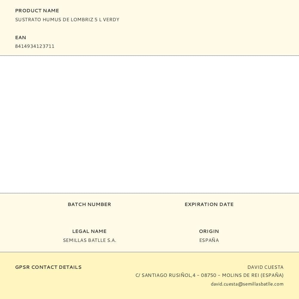 Sustrato humus de lombriz 5 l verdy