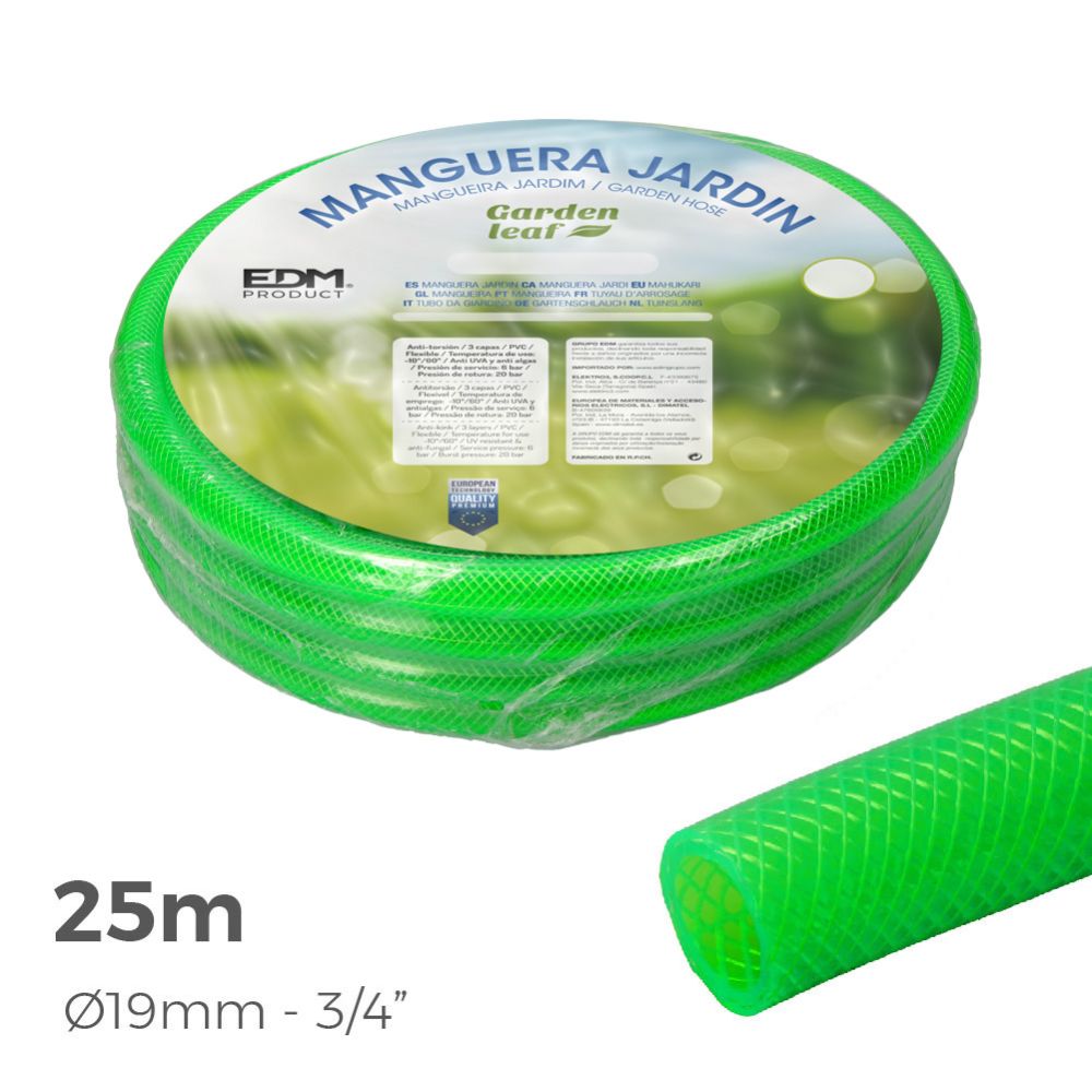 Manguera de jardín estandar ø19 mm, ¾ pulg, 25 m