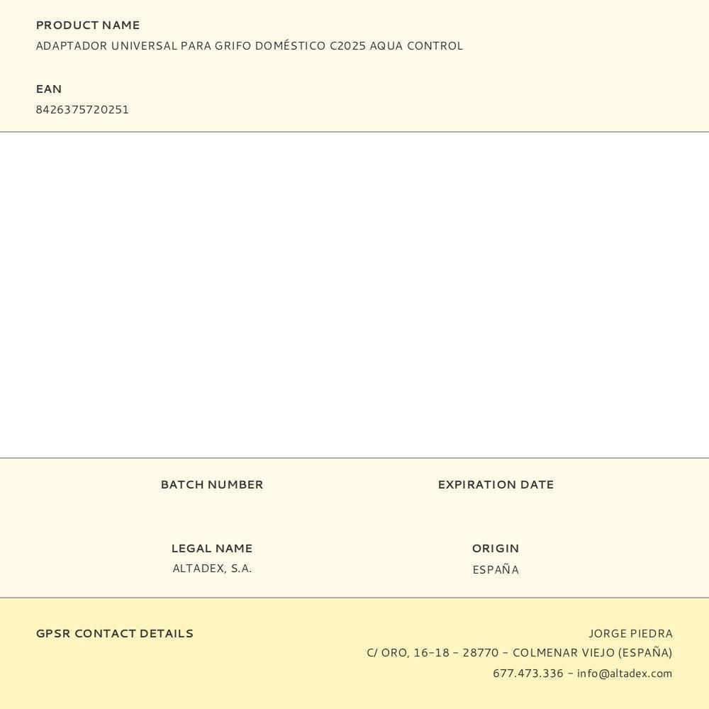 Adaptador universal para grifo doméstico c2025