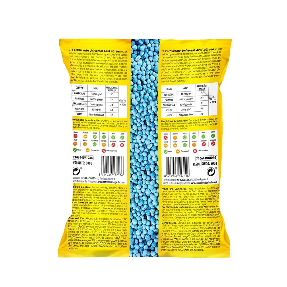 Fertilizante universal azul 800 g