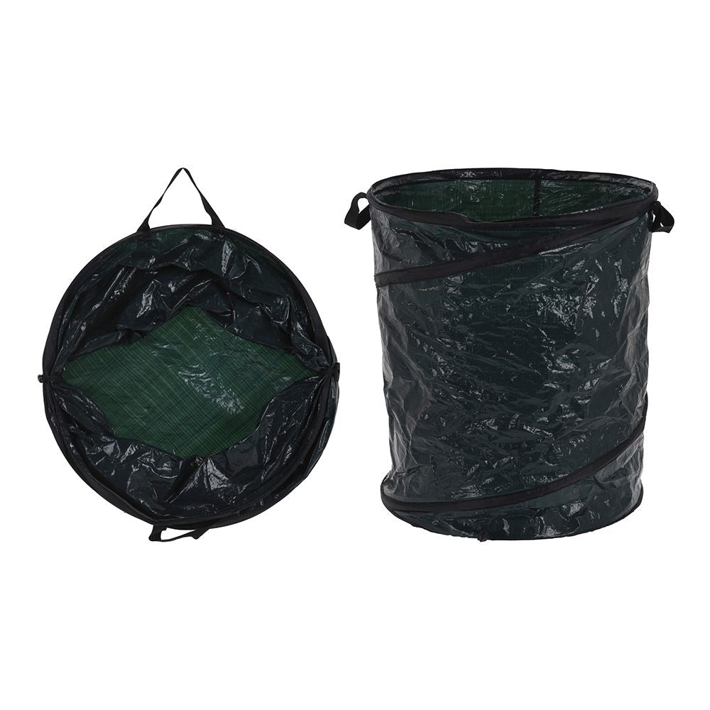 Saco de jardín verde con muelle 85 l, ø45 x 55 cm