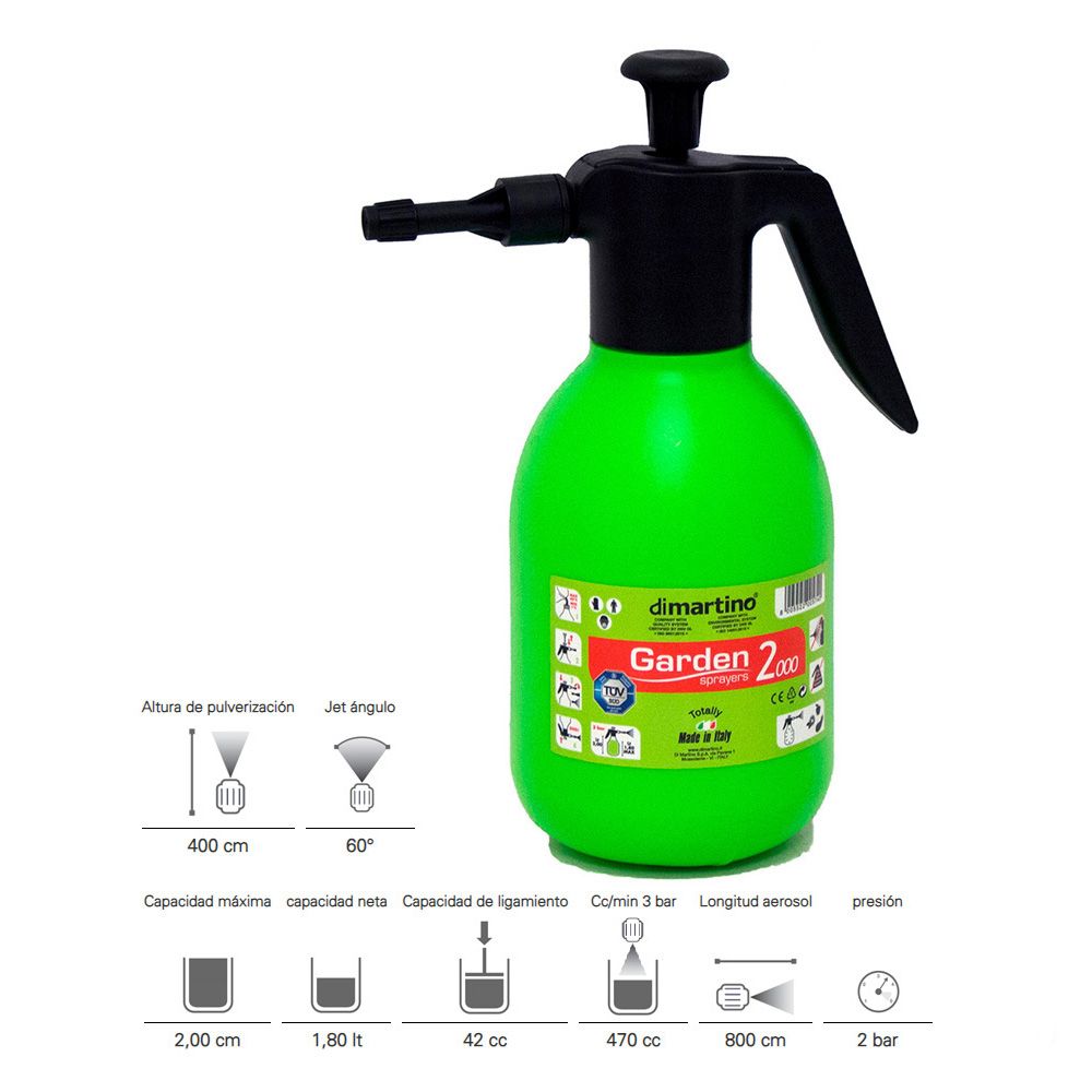 Pulverizador a presión de polipropileno 2 l