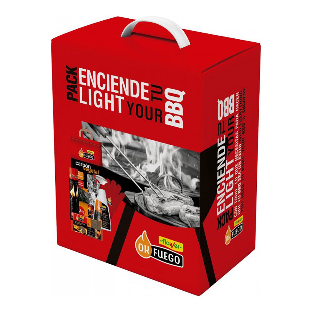 Pack enciende tu barbacoa, ok fuego, 28,5 x 19 x 35,5 cm
