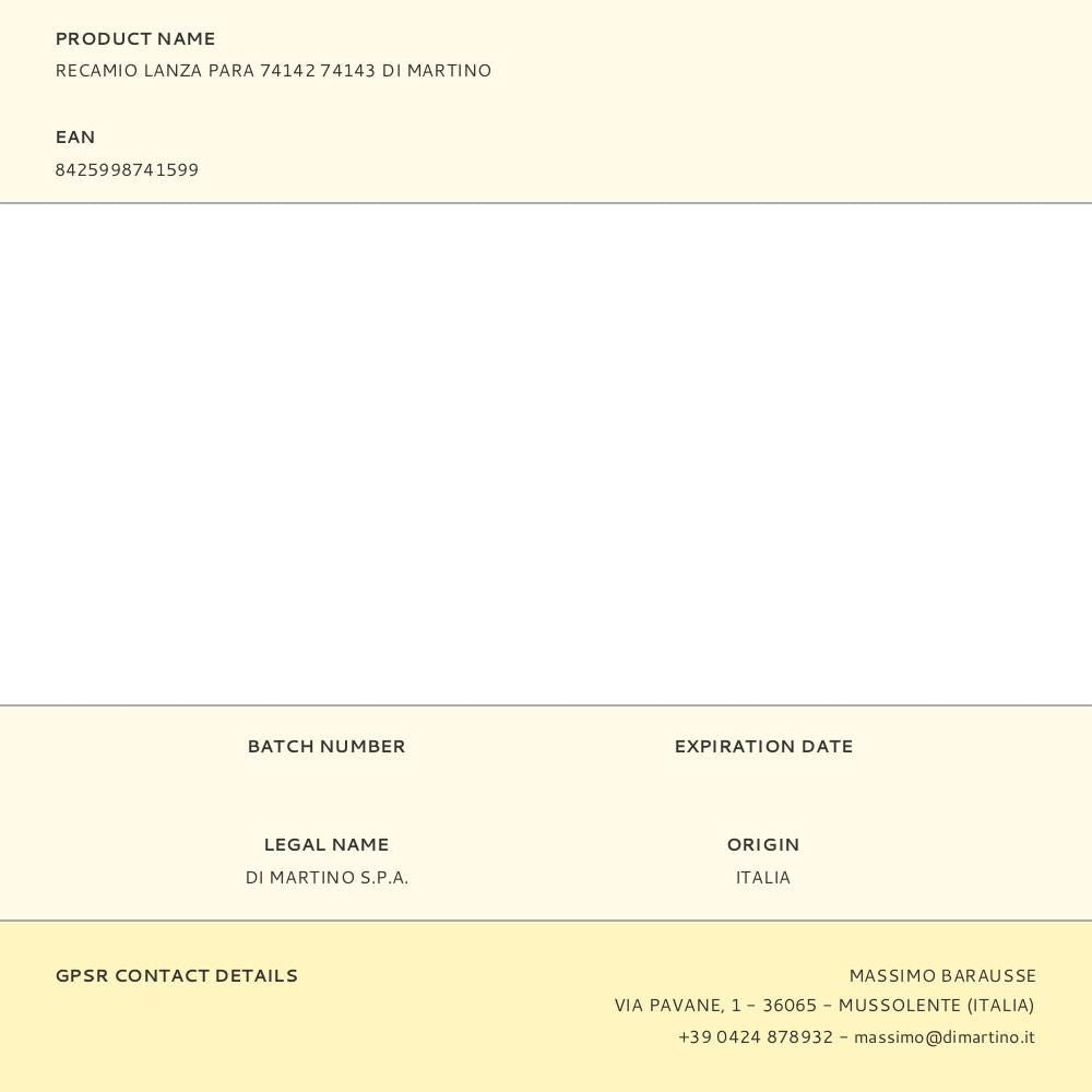 Recambio lanza para 74142 74143 di martino