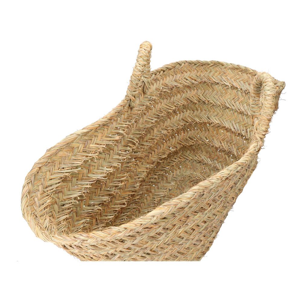 Cesta oval para leñero de esparto, 60 x 35 x 45 cm