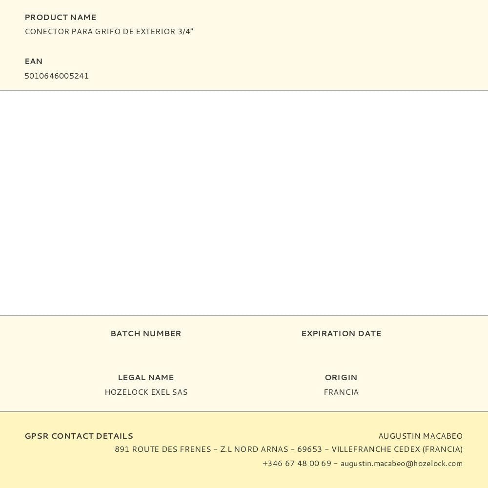 Conector roscado hembra ¾ pulg