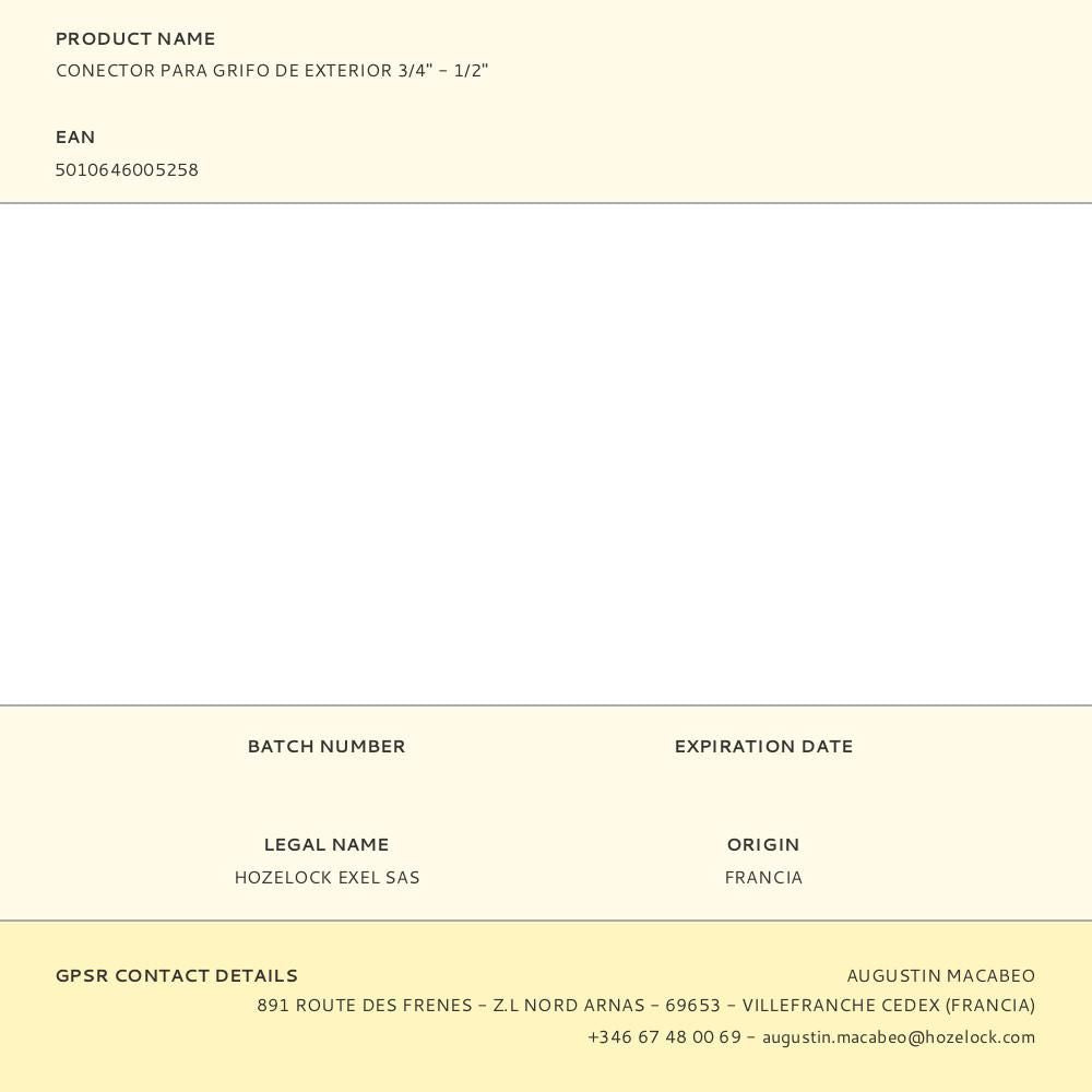 Conector roscado hembra ½ pulg - ¾ pulg