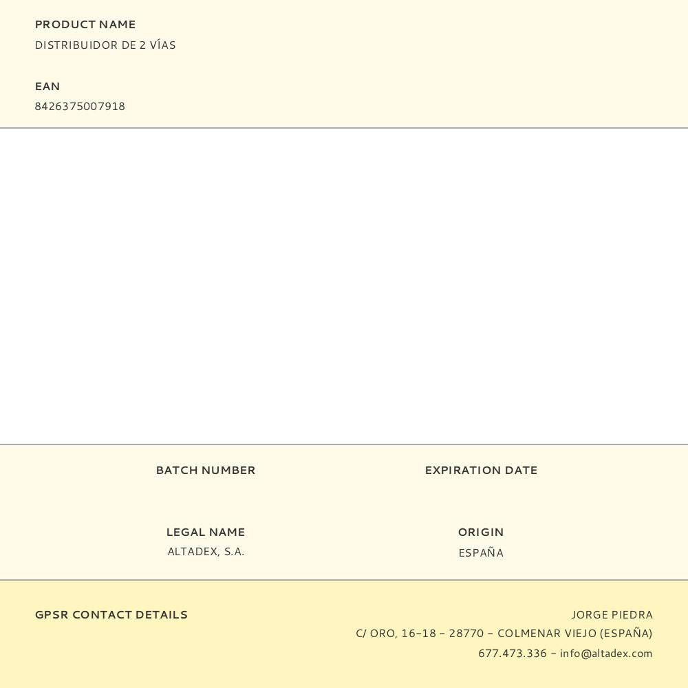 Distribuidor de 2 vías con válvulas para grifo de rosca