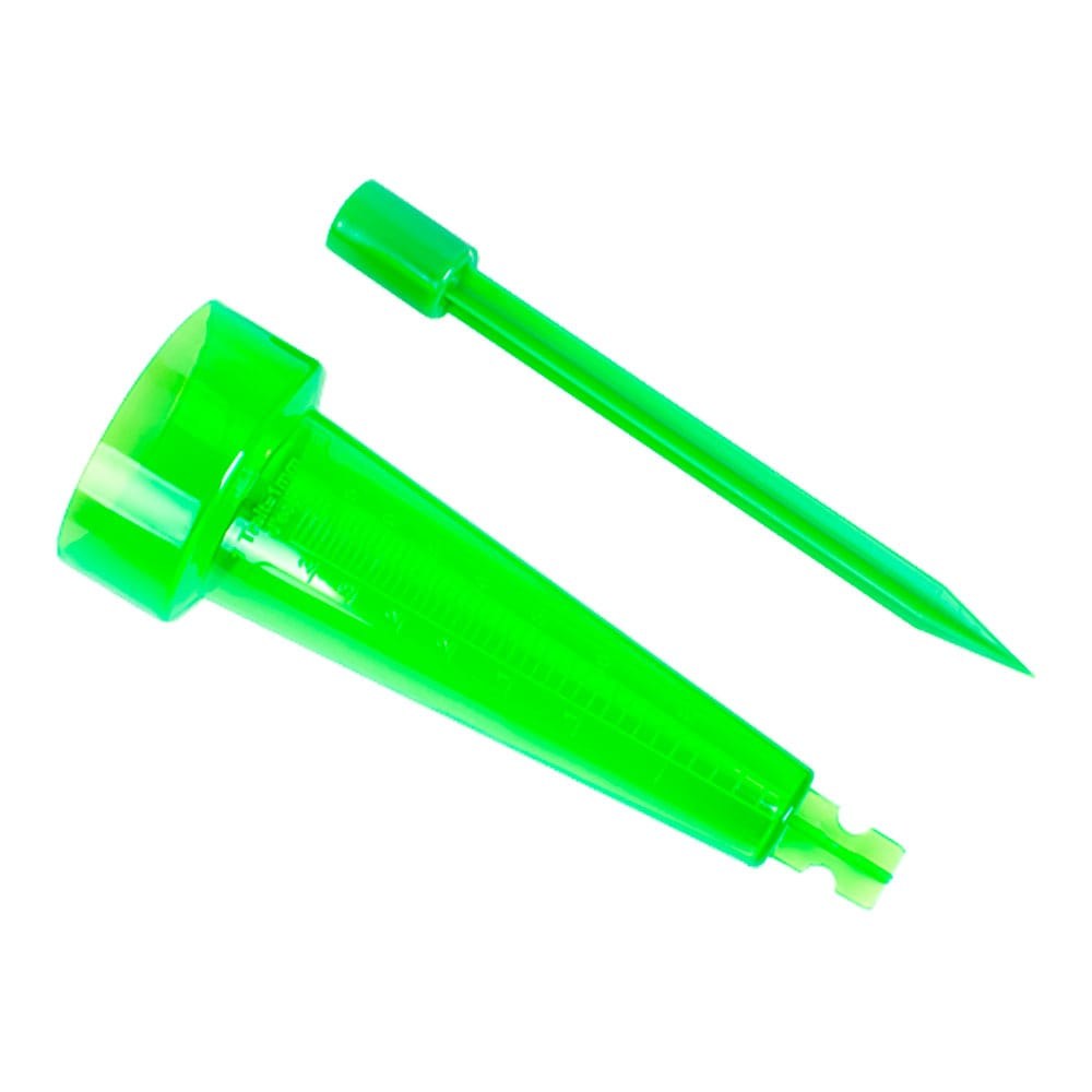 Pluviómetro sobre estaca, verde