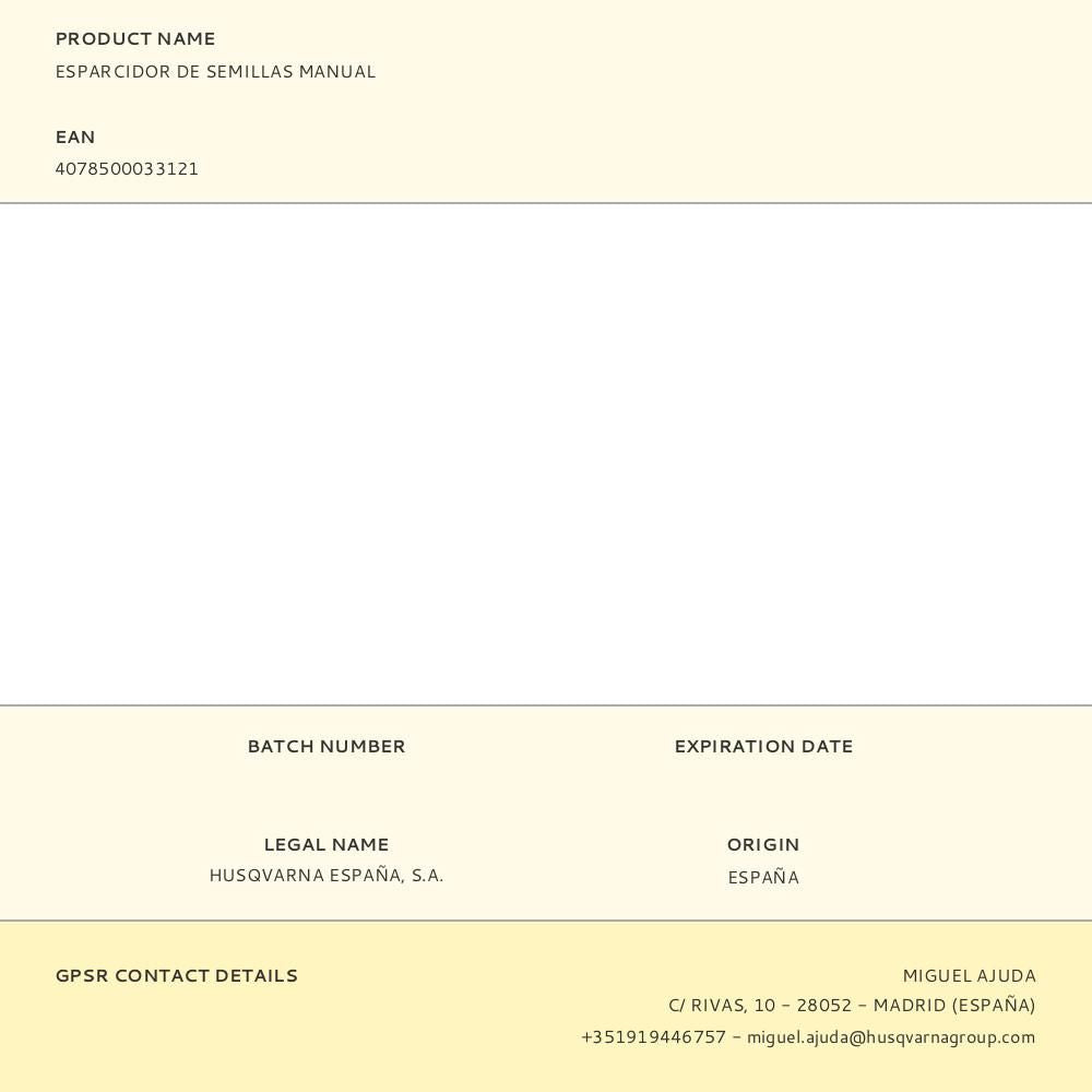 Esparcidor de semillas manual