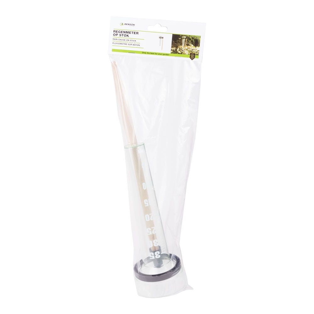 Pluviómetro con soporte de madera ø8 x 24 cm