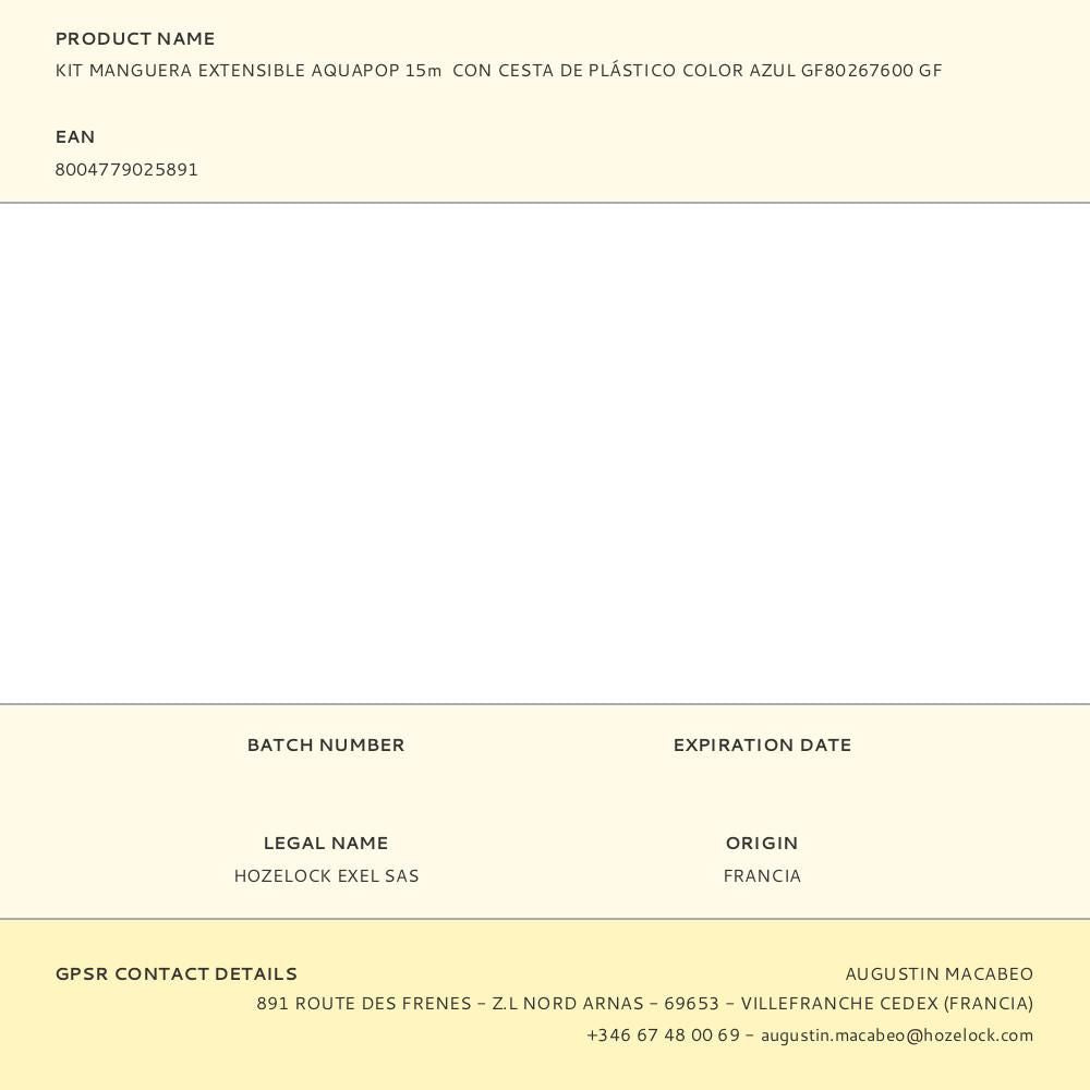 Kit manguera extensible aquapop 15 m