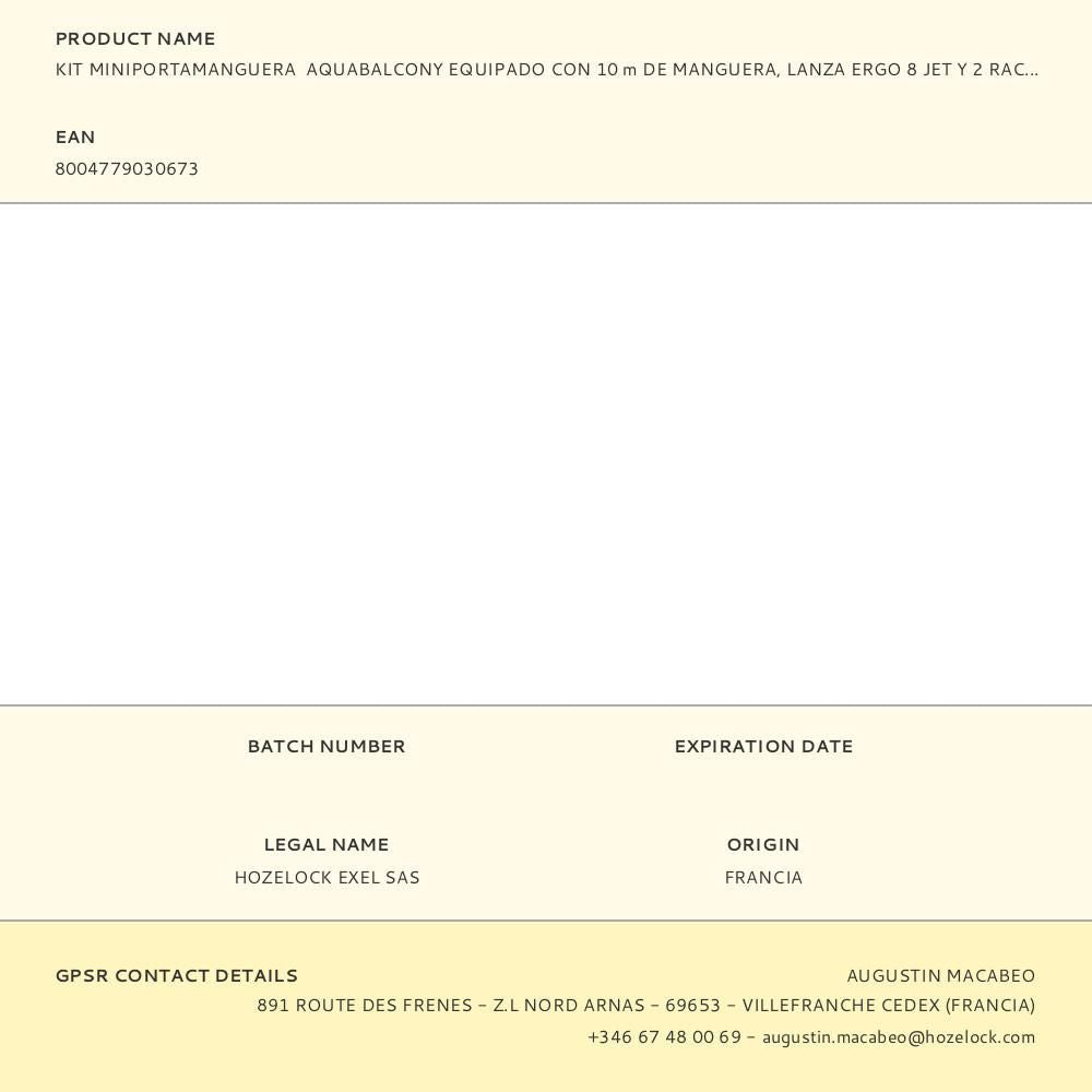 Portamanguera aquabalcony 10 m