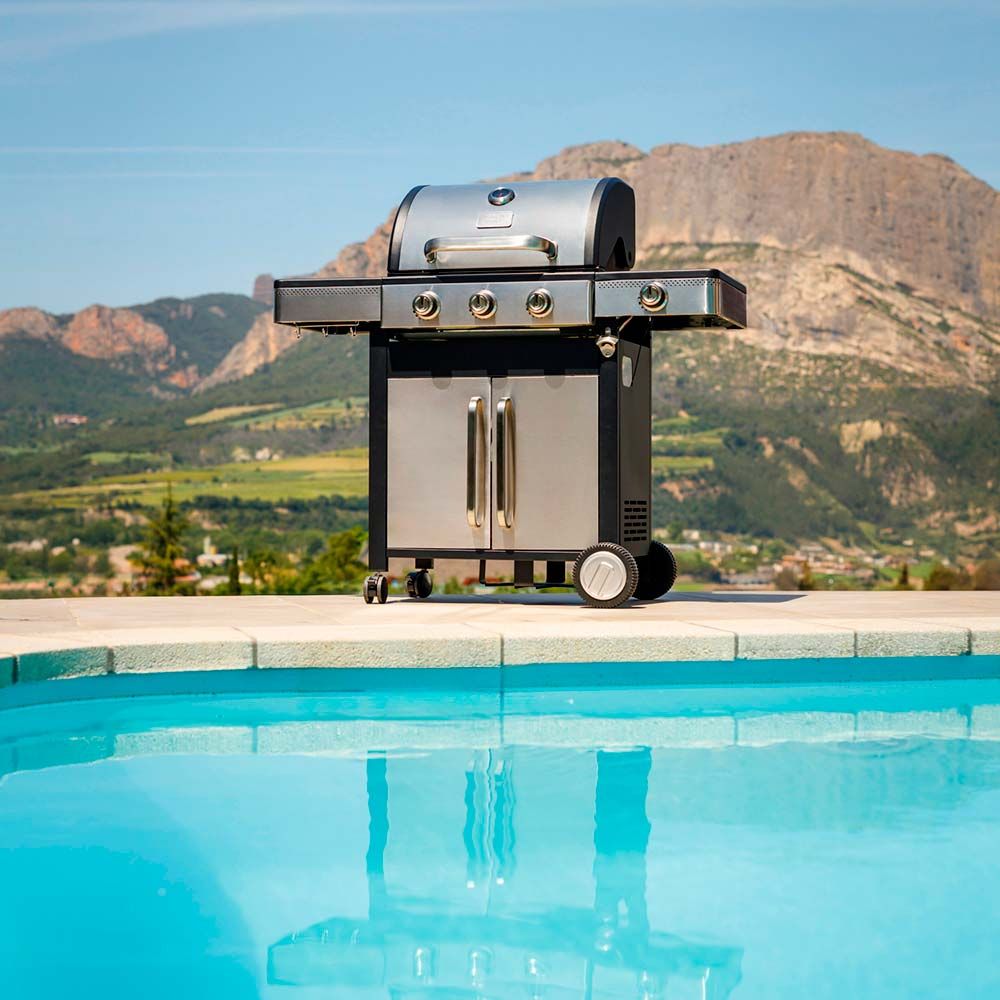 Barbacoa de gas bxog12950e con 4 quemadores - 126 x 58 x 118,5 cm