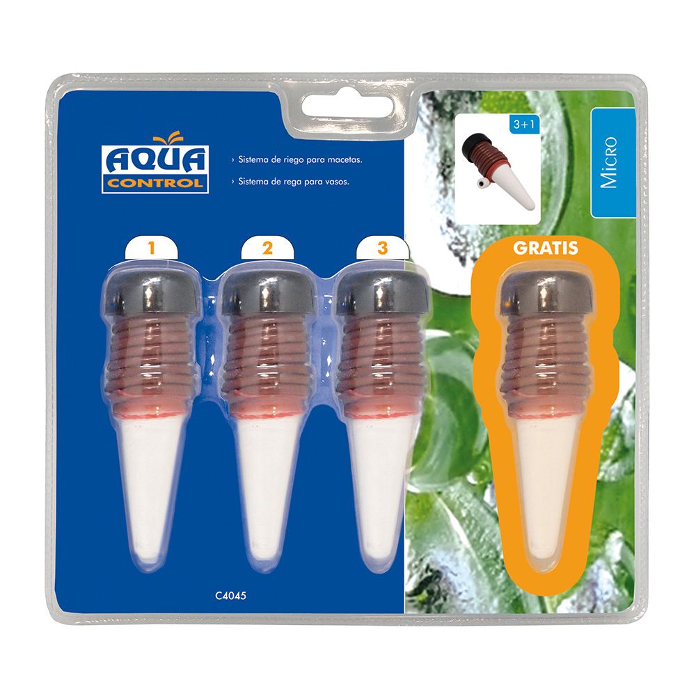 Sistema de riego aquac para macetas 3+1 conos