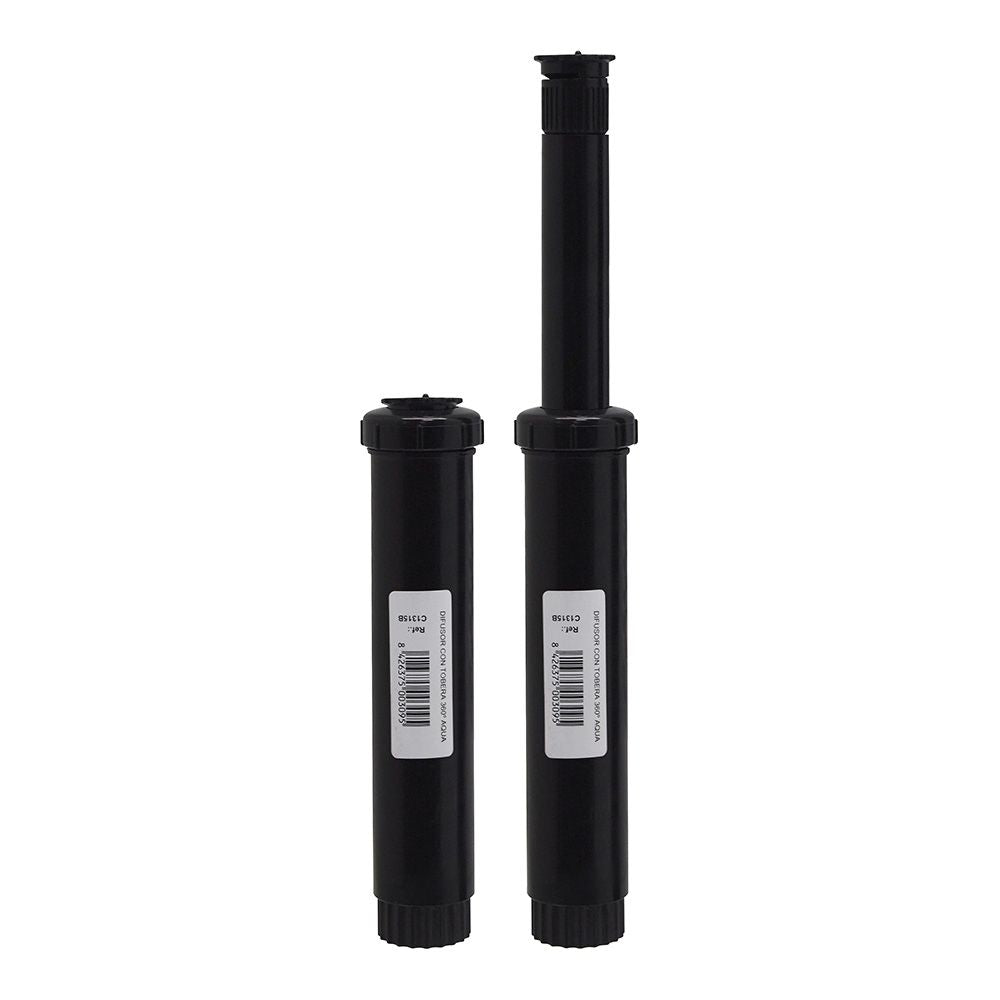 Difusor con tobera, emerge 11 cm, alcance 360° de 4 a 4,5 m