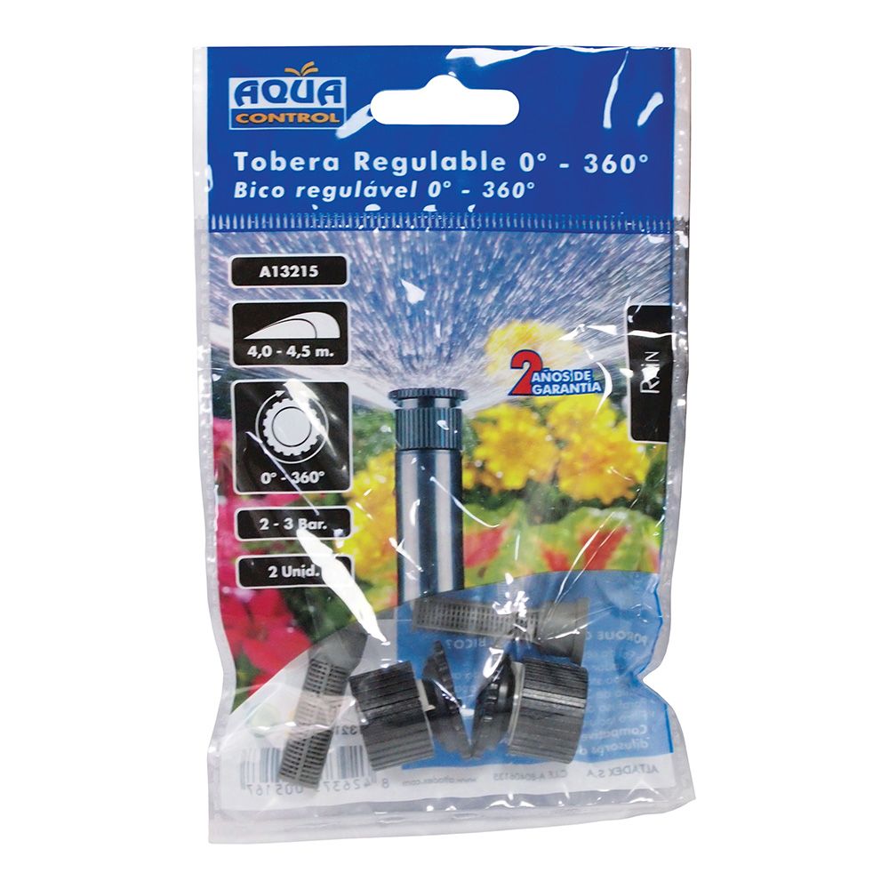 Toberas regulable de 0 - 360°, alcance 4,5 m, 2 uds