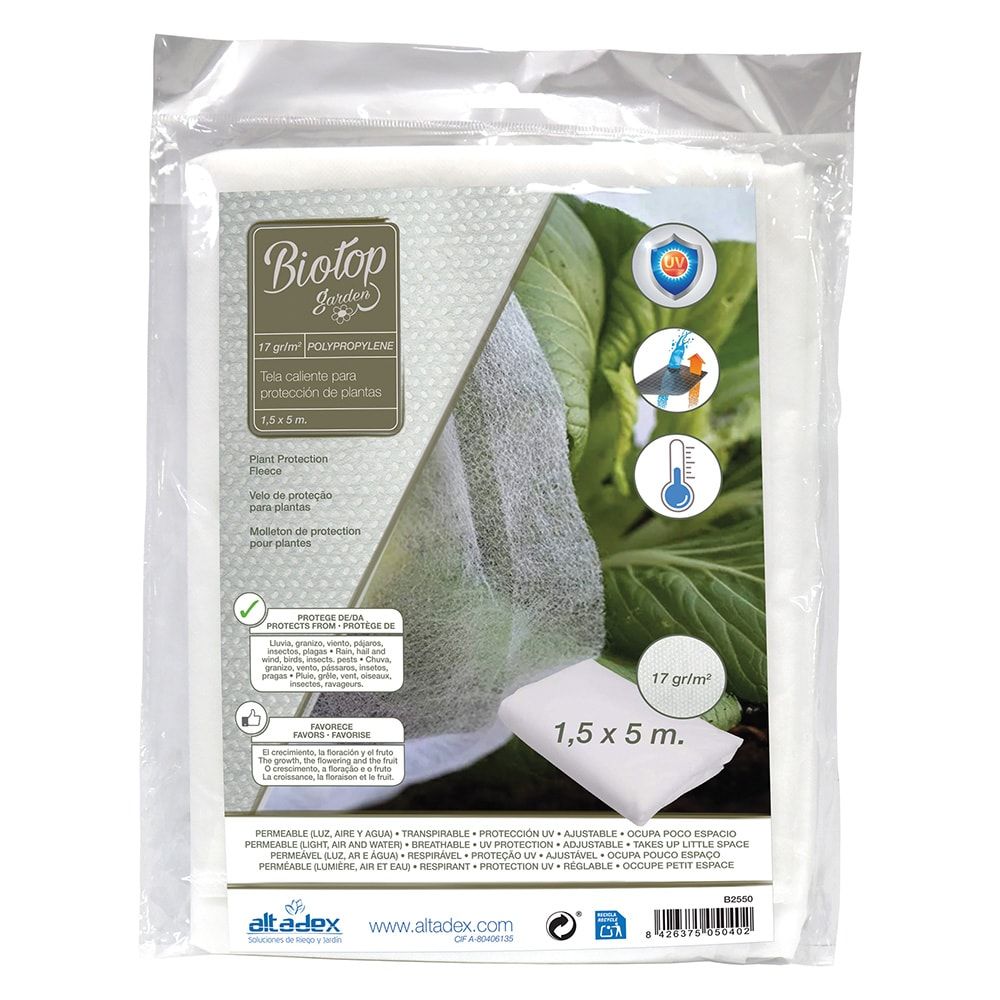 Tela de protección para cultivos 1,5 x 5 m 30gr/m²