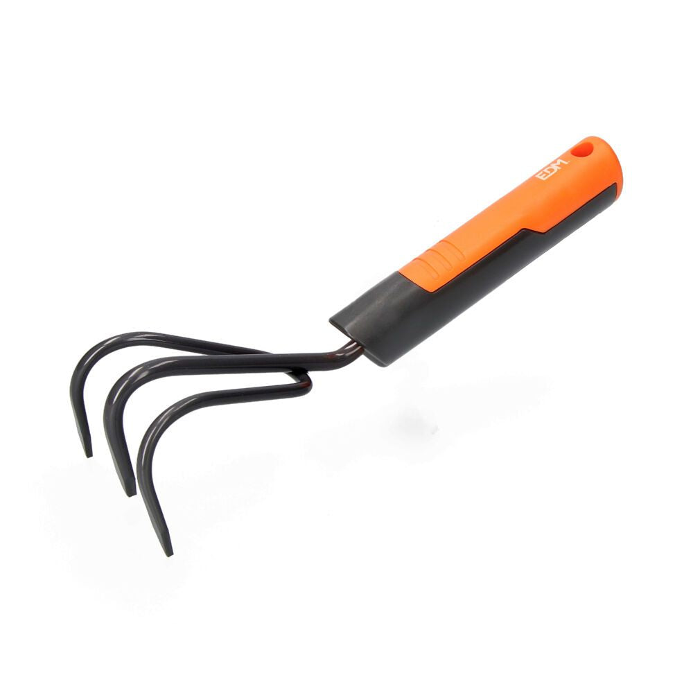 Cultivador de jardineria de 3 púas gris/naranja 29 cm