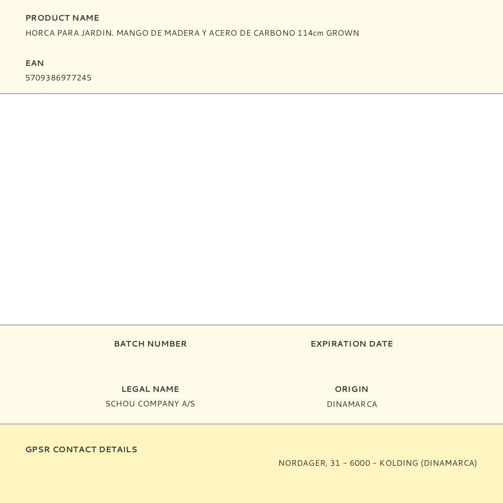 Horca para jardin. mango de madera y acero de carbono 114cm grown