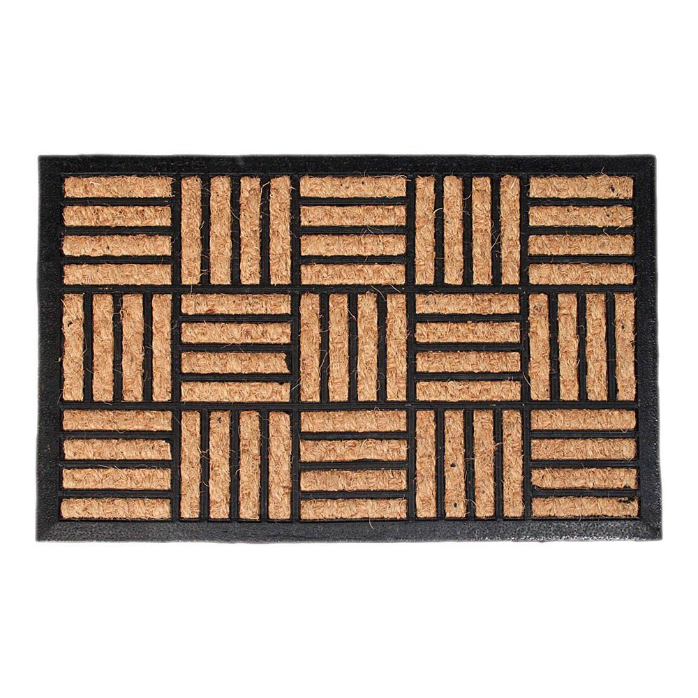 Felpudo panamá, con base de goma, 4 modelos surtidos marron y negro, 60 x 40 cm