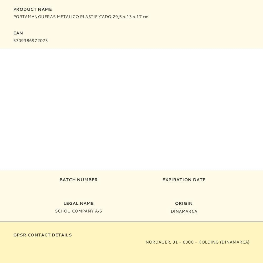 Portamangueras metálico plastificado 29,5 x 13 x 17 cm